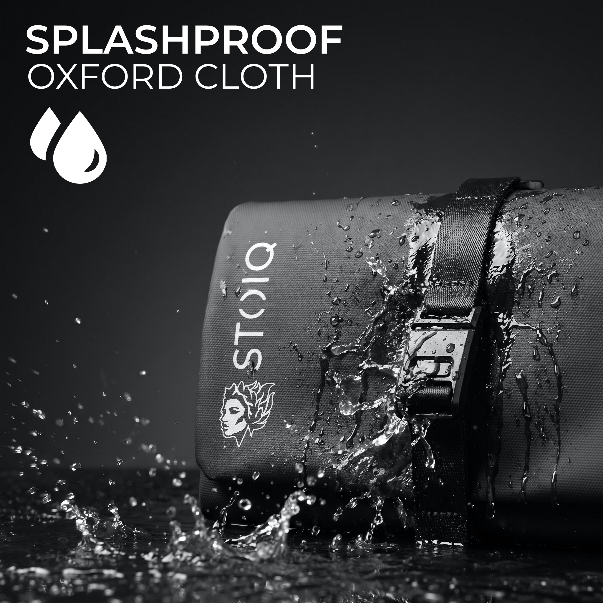 Stoiq Toiletry Bag splashproof matt black exterior