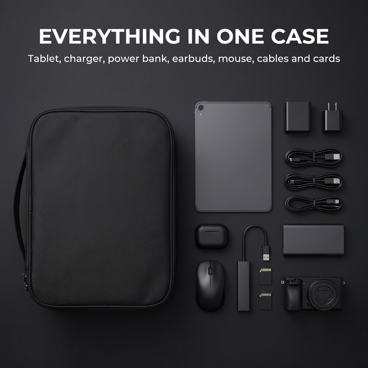 Everything the Stoiq Cable Organizer holds, laid out